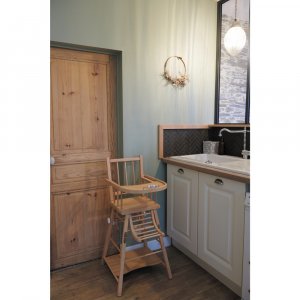 Chaise haute bébé marcel transformable barreaux vernis naturel Combelle