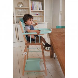 Chaise haute bébé marcel transformable barreaux hybride blanc Combelle