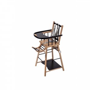 Chaise haute bébé marcel transformable barreaux hybride noir Combelle