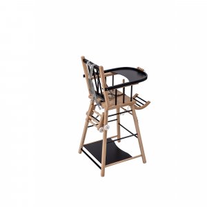 Chaise haute bébé marcel transformable barreaux hybride noir Combelle