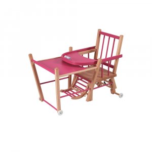 Chaise haute bébé marcel transformable barreaux hybride fuschia Combelle