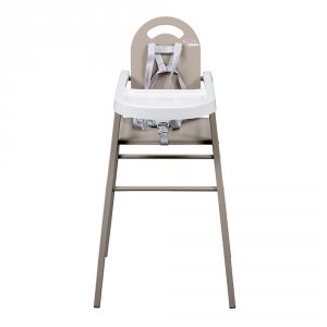 Chaise haute bébé lili fixe (avec tablette amovible )laque gris clair Combelle