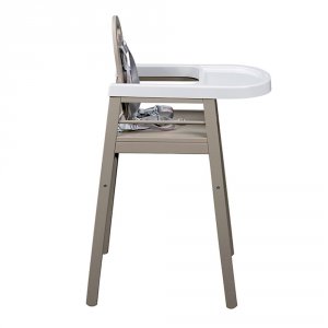 Chaise haute bébé lili fixe (avec tablette amovible )laque gris clair Combelle