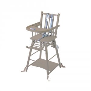 Chaise haute bébé marcel transformable barreaux laque gris clair Combelle