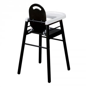 Chaise haute bébé lili fixe (avec tablette amovible ) laque noir Combelle
