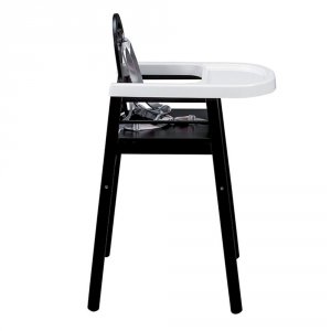 Chaise haute bébé lili fixe (avec tablette amovible ) laque noir Combelle