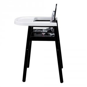 Chaise haute bébé lili fixe (avec tablette amovible ) laque noir Combelle
