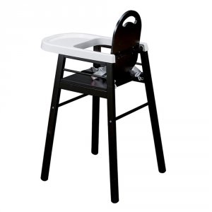 Chaise haute bébé lili fixe (avec tablette amovible ) laque noir Combelle