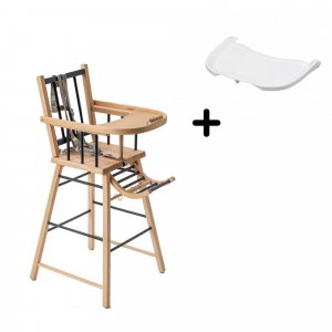 Pack chaise haute andré et sa tablette blanche Combelle