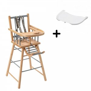 Pack chaise haute andré et sa tablette blanche Combelle