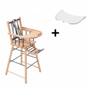 Pack chaise haute andré et sa tablette blanche Combelle