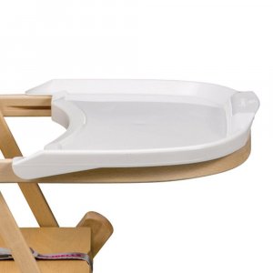 Pack chaise haute andré vernis naturel et sa tablette blanche Combelle