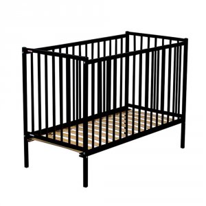 Lit bébé remi 60x120 laque noir Combelle