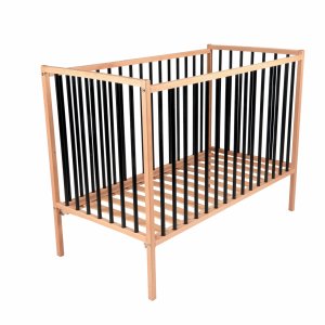 Lit bébé remi 60x120 hybride noir Combelle