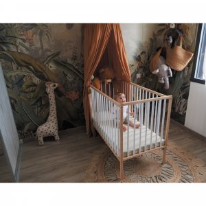Lit bébé remi 60x120 hybride vert mint Combelle