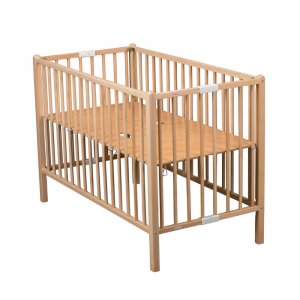 Lit bébé roméo 60x120 extra-pliant vernis naturel Combelle