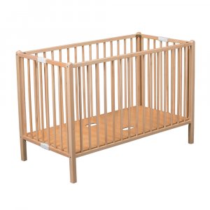 Lit bébé roméo 60x120 extra-pliant vernis naturel Combelle