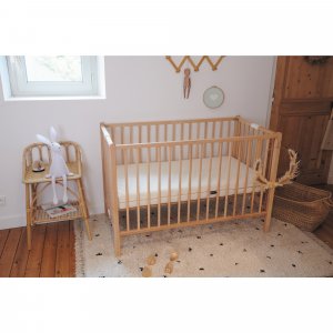 Lit bébé roméo 60x120 extra-pliant vernis naturel Combelle