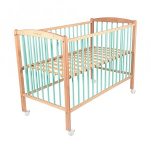 Lit bébé arthur 60x120 hybride vert mint Combelle