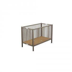 Lit bébé roméo 60x120cm extra-pliant laque gris clair Combelle