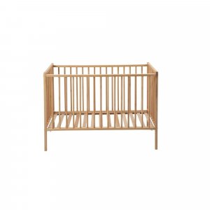 Lit bébé en bois à barreaux 60 x 120 cm alex vernis naturel Combelle