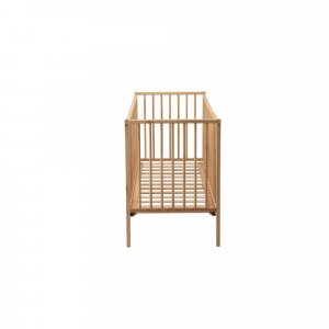 Lit bébé en bois à barreaux 60 x 120 cm alex vernis naturel Combelle