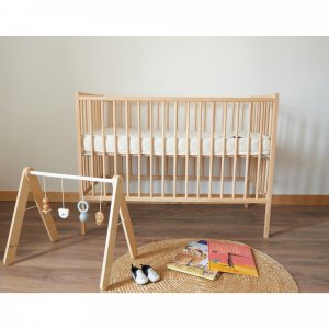 Lit en bois 60x120 cm rémi hybride vieux rose Combelle