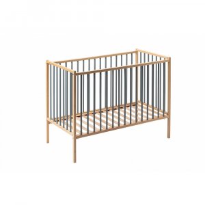 Lit en bois 60x120 cm rémi hybride bleu gris Combelle