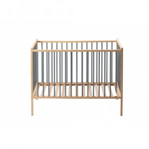Lit en bois 60x120 cm rémi hybride bleu gris Combelle