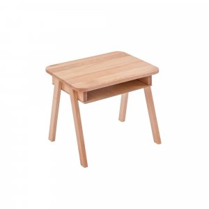 Petit bureau tom vernis naturel + chaise basse louise hybride blanc Combelle