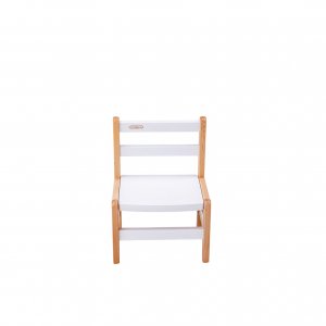 Petit bureau tom vernis naturel + chaise basse louise hybride blanc Combelle