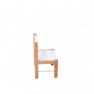 Petit bureau tom vernis naturel + chaise basse louise hybride blanc Combelle