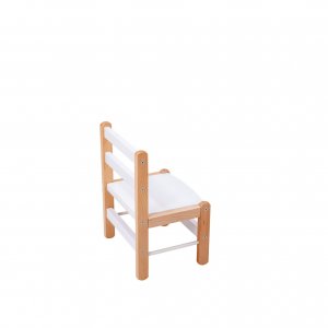 Petit bureau tom vernis naturel + chaise basse louise hybride blanc Combelle