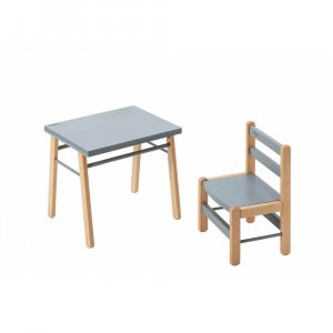 Petite table enfant gabriel hybride bleu gris Combelle