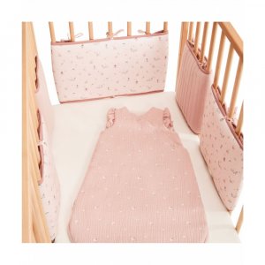 Protège barreaux de lit modulable bucolique rose Combelle