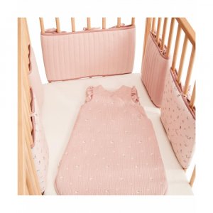 Protège barreaux de lit modulable bucolique rose Combelle