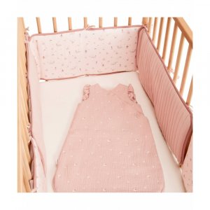 Protège barreaux de lit modulable bucolique rose Combelle