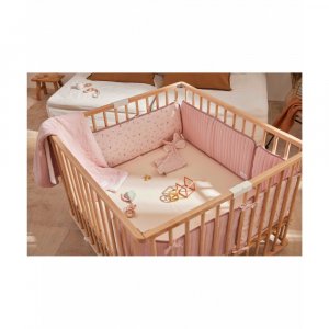 Protège barreaux de lit modulable bucolique rose Combelle