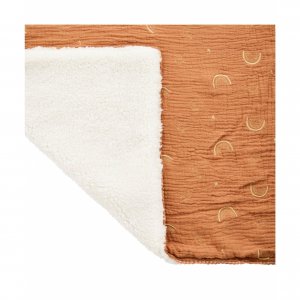 Couverture réversible 100 x 100 cm camel Combelle