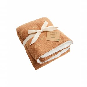 Couverture réversible 100 x 100 cm camel Combelle