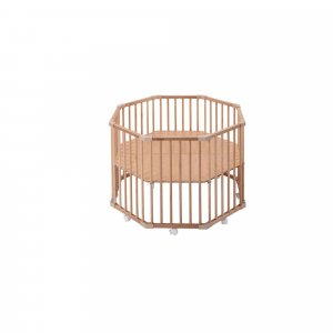 Parc octogonal bébé en bois basile vernis naturel Combelle