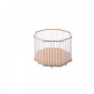 Parc octogonal bébé en bois basile hybride blanc Combelle