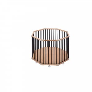 Parc octogonal bébé en bois basile hybride noir Combelle