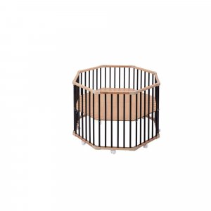 Parc octogonal bébé en bois basile hybride noir Combelle