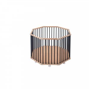 Parc octogonal bébé en bois basile hybride anthracite Combelle