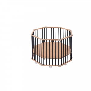 Parc octogonal bébé en bois basile hybride anthracite Combelle