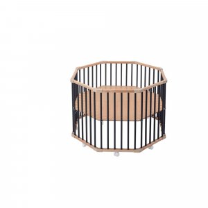 Parc octogonal bébé en bois basile hybride anthracite Combelle
