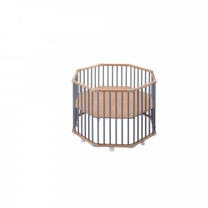 Parc octogonal bébé en bois basile hybride bleu gris Combelle