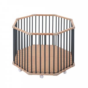 Parc octogonal bébé en bois basile hybride kaki Combelle