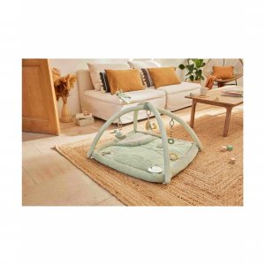 Tapis d'éveil ouatiné avec arche de jeux vert Combelle